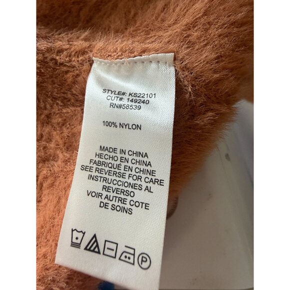 Kut From The Kloth Jana Open Front Fuzzy Cardigan Women Large Rust Relaxed - Picture 6 of 9